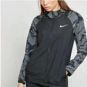 Nike Black Hooded Full Zip Essential Flash Running Jacket Size XS windbreaker
